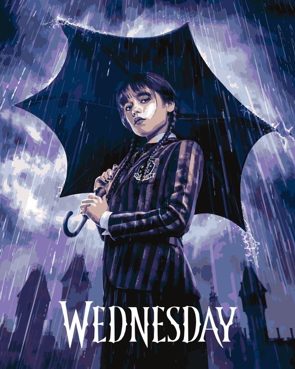 Картина по номерам «Wednesday Уэнсдей Аддамс: Постер с зонтом»