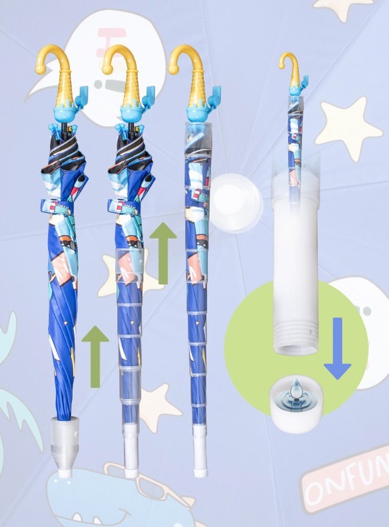 Зонт детский Веселые динозаврики, трость, 8 спиц, механический, антишторм — картинка 3