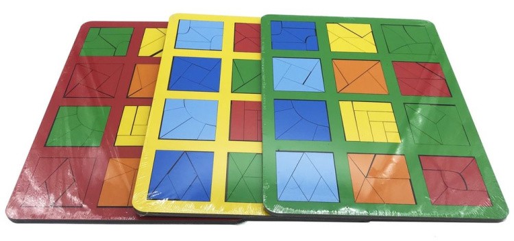 Развивающее пособие из дерева «Сложи квадрат» Б.П.Никитин 1 ур. (макси) — картинка 3