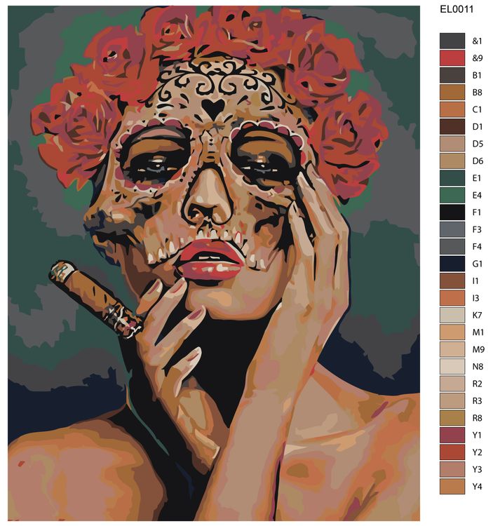 Картина по номерам «Девушка в маске» — картинка 2