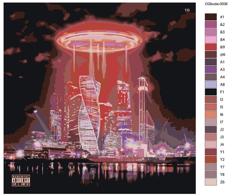 Картина по номерам «OG buda ОГ буда рэпер: Pox Vawё 40х40» — картинка 2