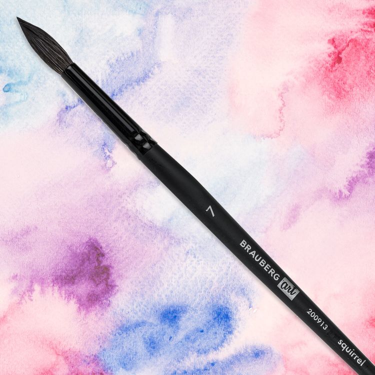 Кисть художественная профессиональная Art Classic, белка, круглая, № 7, короткая ручка, Brauberg — картинка 5