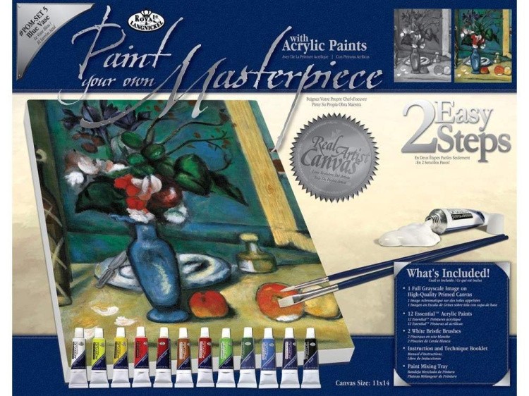 Картина по контурам гризайль «Голубая ваза» — картинка 3