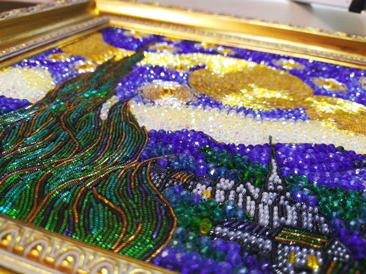 Набор вышивки хрустальными камнями «Звездная ночь Ван Гога» — картинка 6