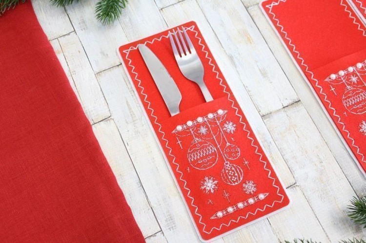 Набор для вышивания «Новогодние узоры. Набор для сортировки приборов. 4 шт.» — картинка 3