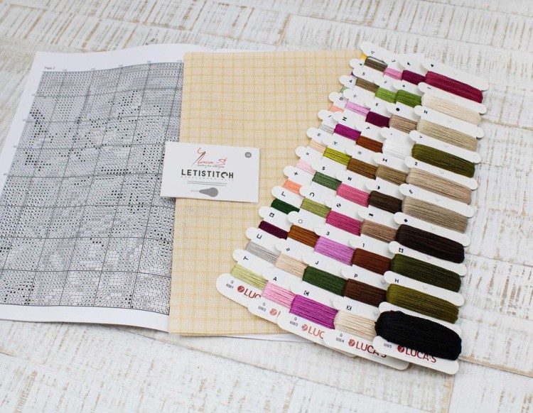 Набор для вышивания «Красные и белые пионы» — картинка 3