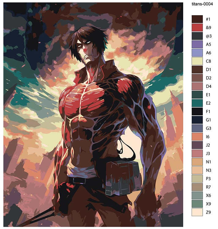 Картина по номерам «Аниме Атака Титанов: Сильный титан» — картинка 2