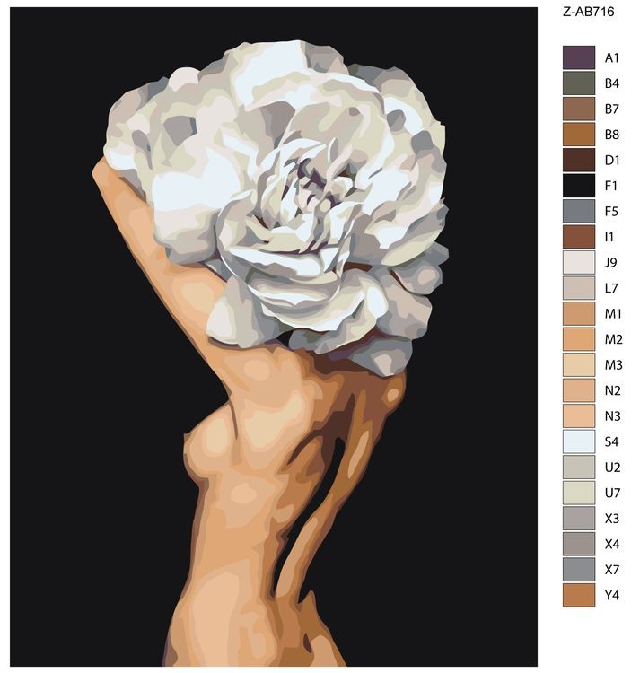 Картина по номерам «Девушка в пионах» — картинка 2