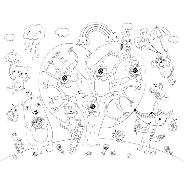 Коврик для творчества - многоразовая раскраска «Сказочное дерево» — картинка 3