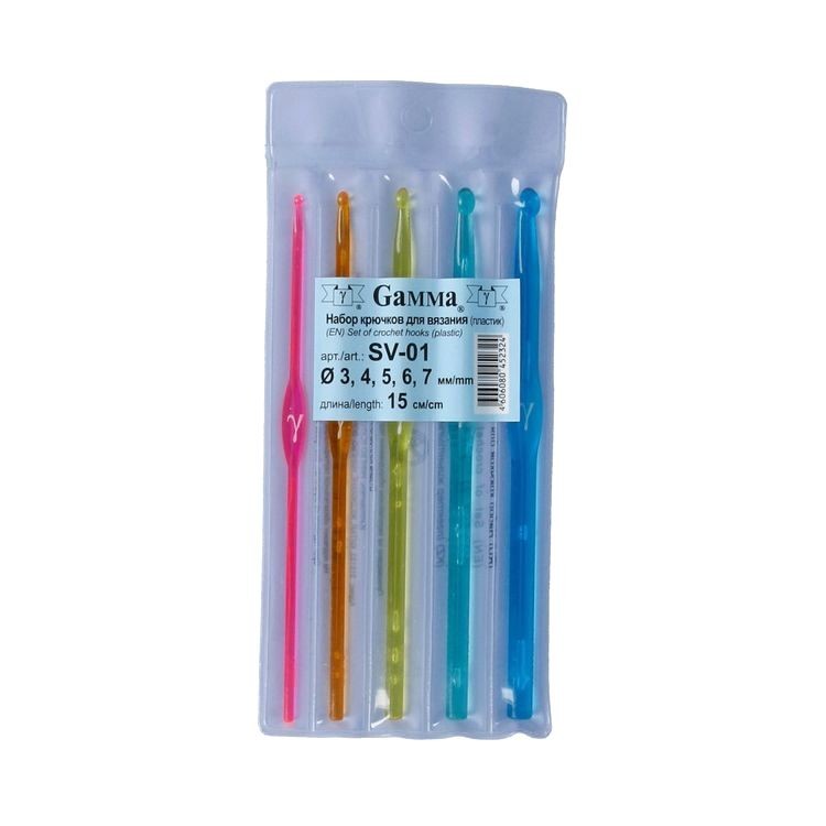 Набор крючков пластиковых, от 3 до 7 мм, 15 см, 5 шт., Gamma — картинка 2
