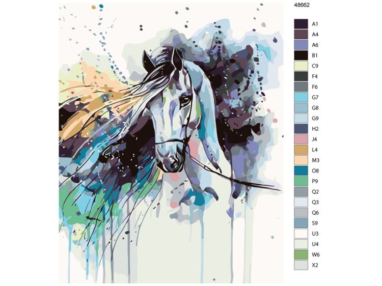 Картина по номерам «Лошадь в красках» — картинка 2