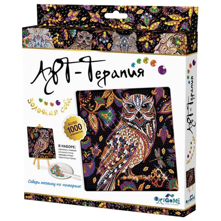 Алмазная вышивка «Золотая сова» — картинка 4