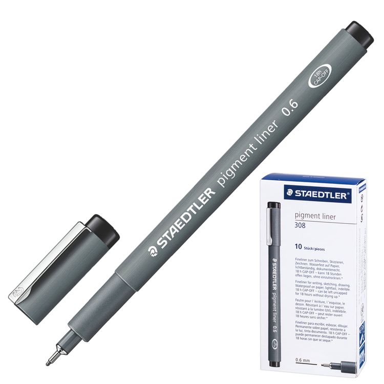 Ручка капиллярная (линер) STAEDTLER «Pigment Liner», черная