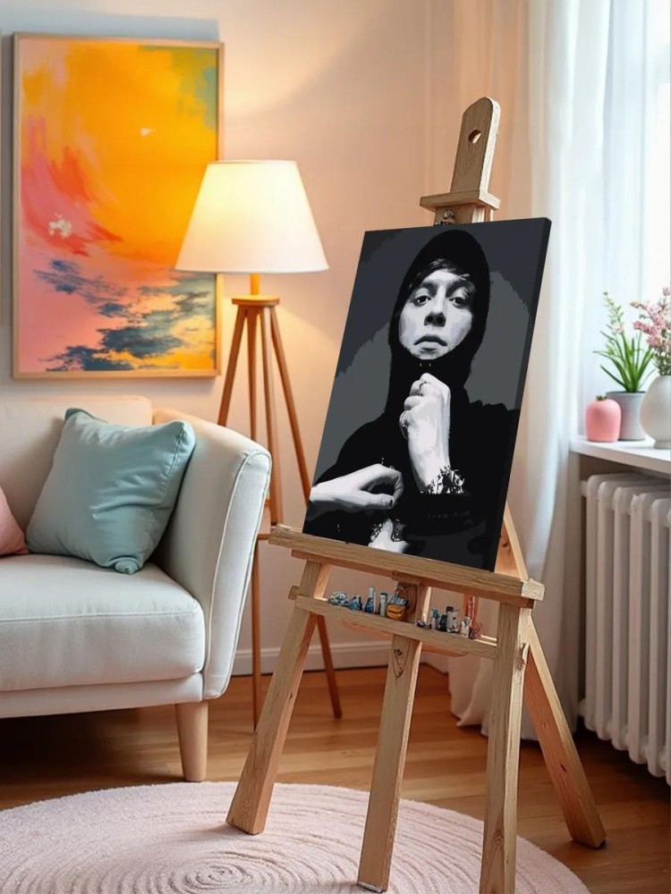 Картина по номерам «OG buda ОГ буда рэпер: чернобелая 40х50» — картинка 9