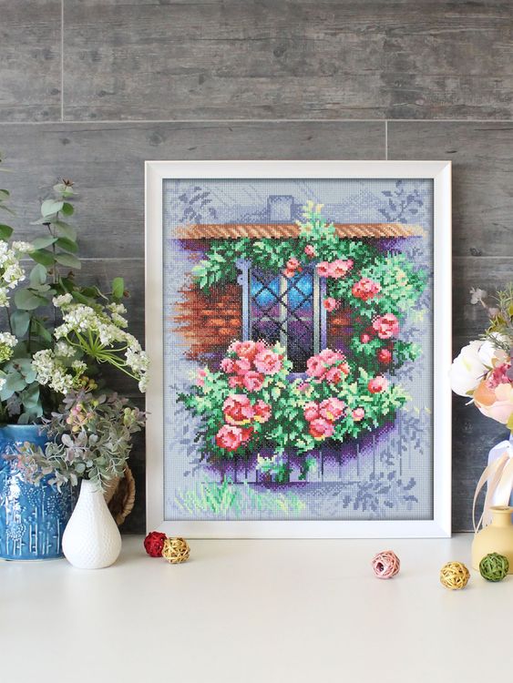 Алмазная вышивка «Окошко в сад» — картинка 4