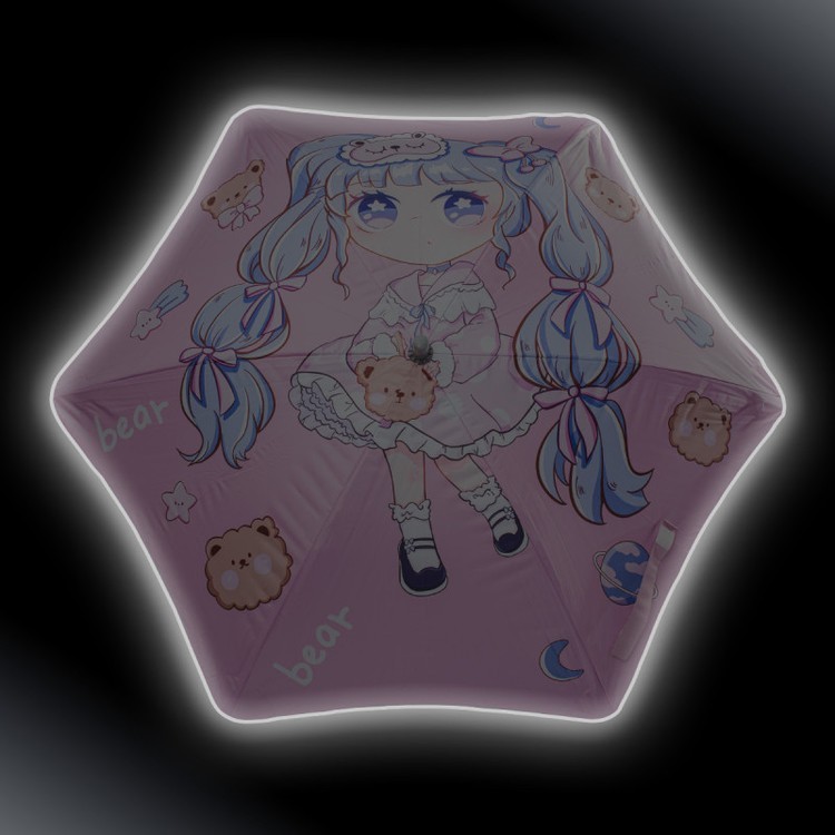 Зонт детский Милая девочка, трость, 6 спиц, механический, антишторм — картинка 5