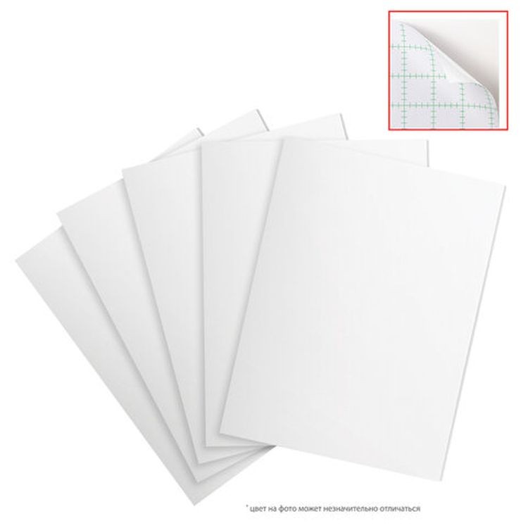 Пенокартон матовый cамоклеящийся, 70х100 см, толщина 5 мм, белый, комплект 5 листов, BRAUBERG — картинка 3