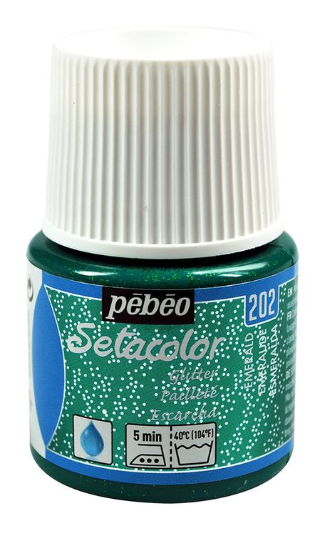 Краска для светлых тканей с микро-глиттером Setacolor PEBEO, цвет: изумруд, 45 мл