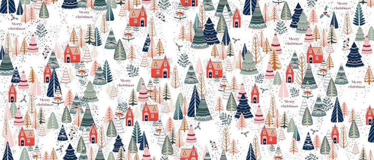 Ткань Рогожка, 5 м x 150 см, 165 г/м², цвет: новогодний принт, IDEAL — картинка 2