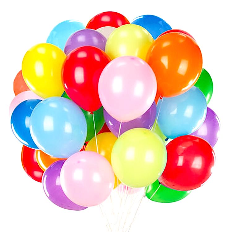 Шары воздушные, 12" (30 см), комплект 50 шт., ассорти 10 цветов — картинка 4
