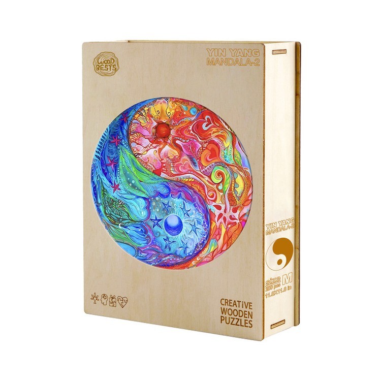 Деревянные пазлы «Разноцветный Инь-Ян XL», Woodbests — картинка 3