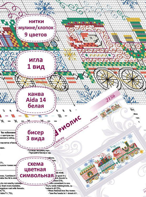 Набор для вышивания «Новогодний поезд» — картинка 3