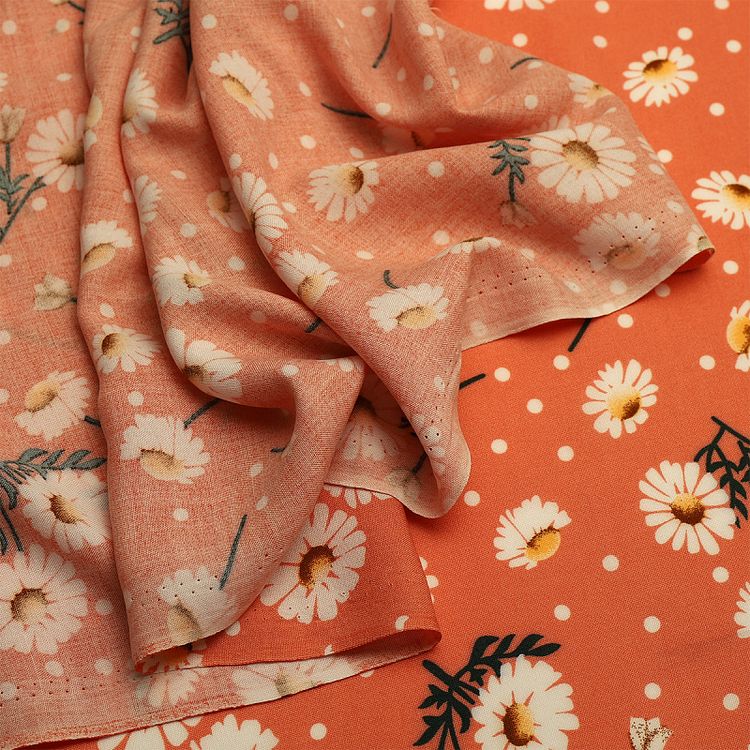 Ткань Штапель с рисунком, 5 м, ширина 145 см, 110 г/м2, цвет: с2 персиковый, TBY — картинка 4