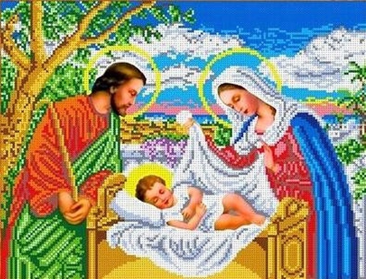 Рисунок на ткани «Иисус в колыбели»