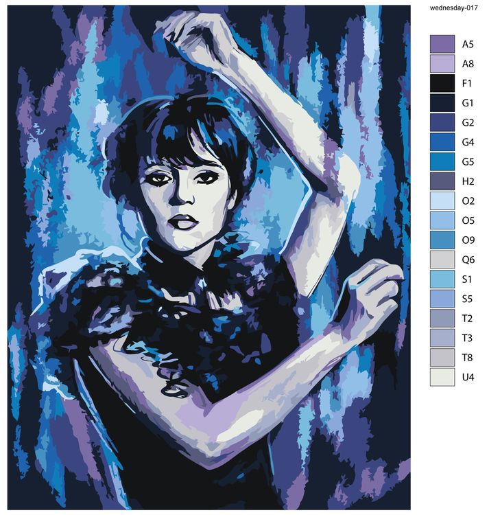 Картина по номерам «Wednesday Уэнсдей Аддамс: Танец на балу 4» — картинка 3