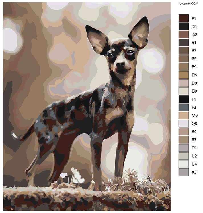 Картина по номерам «Собаки: Той терьер в лесу 40x50» — картинка 2