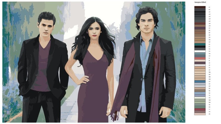 Картина по номерам «Дневники вампира: Деймон, Елена и Стефан 6» — картинка 2