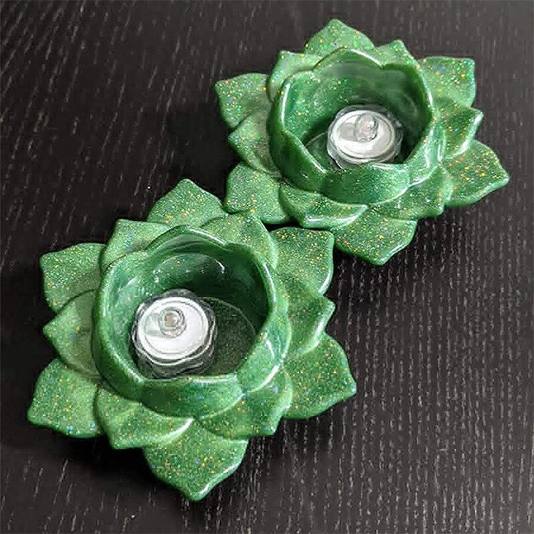 Силиконовый молд - Подсвечник для чайной свечи лотос, 12x11см, 1 шт. — картинка 4