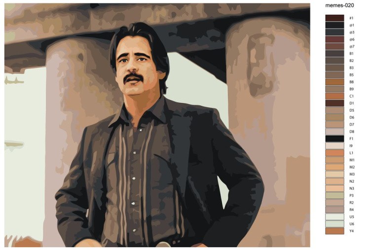 Картина по номерам «Мем: Колин Фаррелл - Ну да, ну да, пошёл я..» — картинка 2