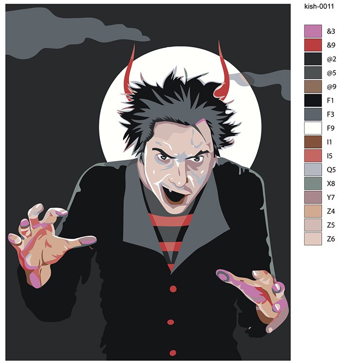 Картина по номерам «КиШ Король и Шут: Михаил Горшенев Арт 2» — картинка 2