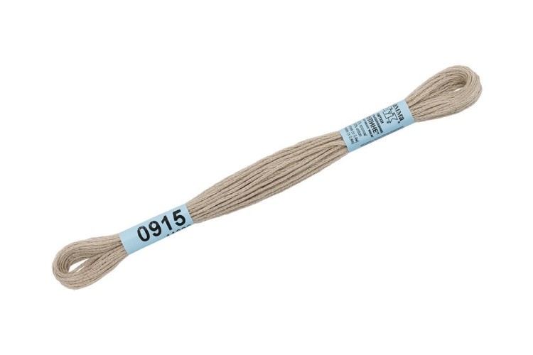 Нитки для вышивания Gamma мулине, 24 шт. по 8 м, цвет: 0915 серо-бежевый — картинка 2