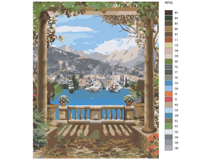 Картина по номерам «Залив у подножия горы» — картинка 2