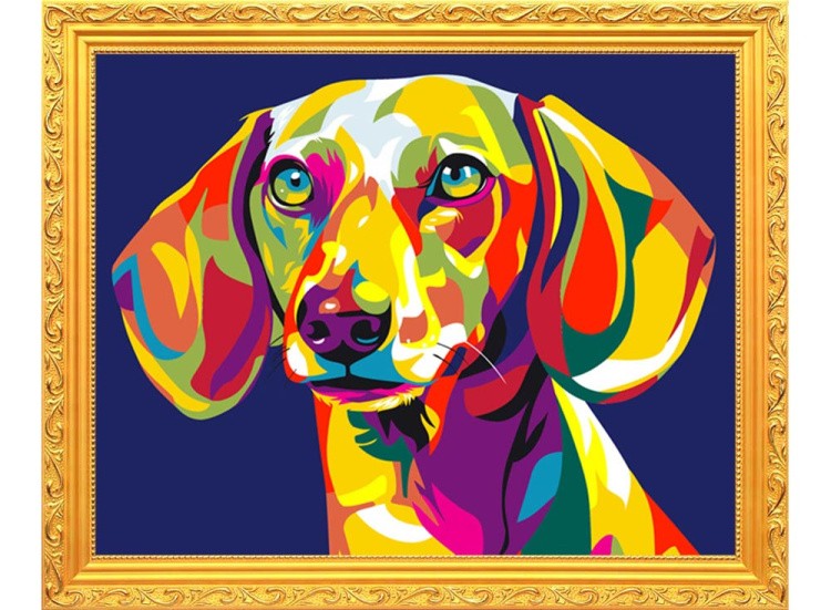 Картина по номерам «Радужная такса» — картинка 2