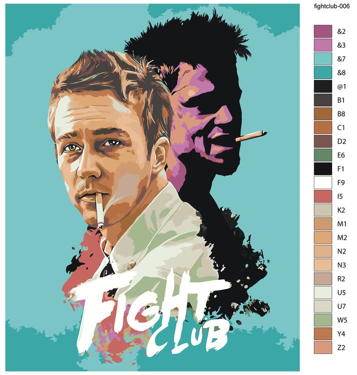 Картина по номерам «Бойцовский клуб: Рассказчик и Тайлер арт» — картинка 3