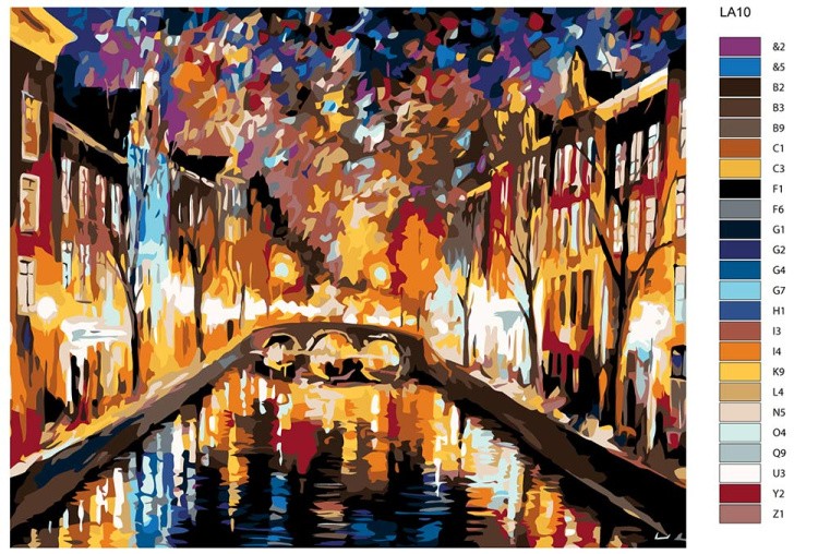 Картина по номерам «Ночной Амстердам» — картинка 2