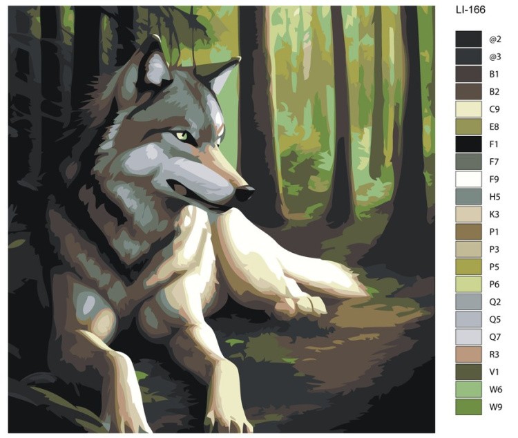 Картина по номерам «Волк в лесу» — картинка 2