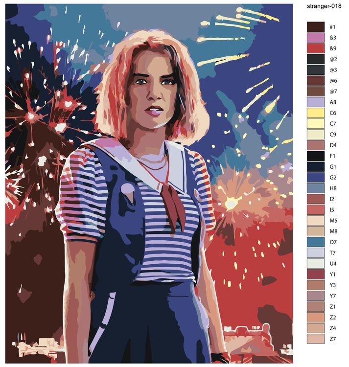 Картина по номерам «Очень странные дела: Робин Бакли - Майя Хоук 2» — картинка 2