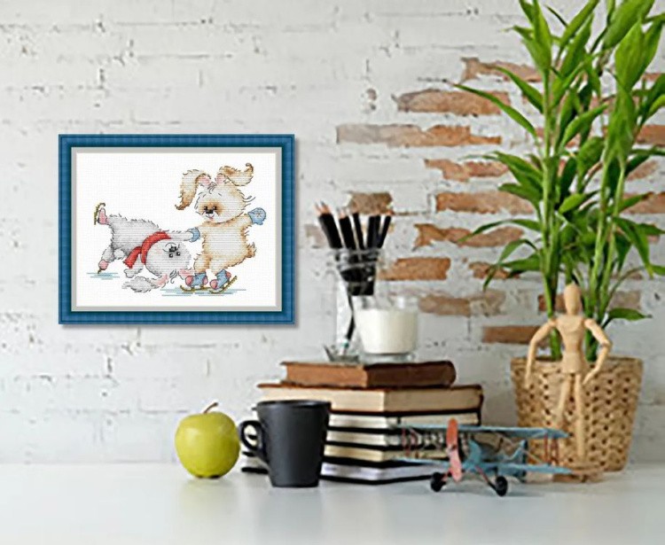 Набор для вышивания «Зайцы на катке» — картинка 7