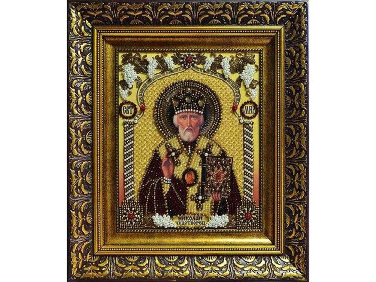 Набор вышивки хрустальными камнями «Святой Николай Чудотворец» — картинка 2