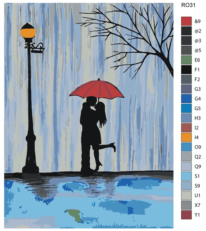 Картина по номерам «Прощание под дождем» — картинка 2