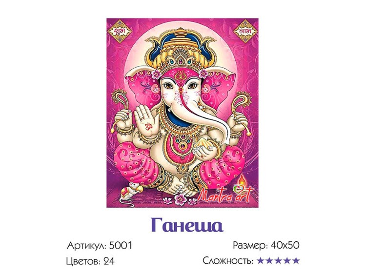Картина по номерам «Ганеша» — картинка 3