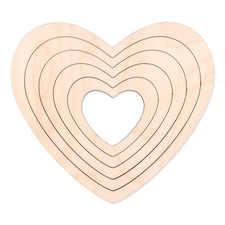 Заготовка для декорирования «Формы для эпоксидной смолы. Сердце», фанера, 5 шт., Mr. Carving — картинка 2