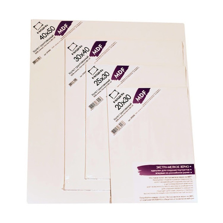 Холст грунтованный на МДФ Малевичъ, хлопок, 30x40 см — картинка 2