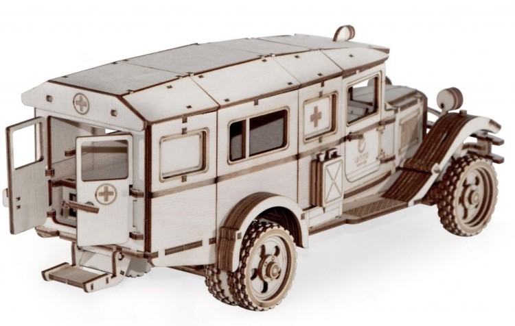 Конструктор из дерева «Грузовик Полуторка Санитарный», Lemmo — картинка 3