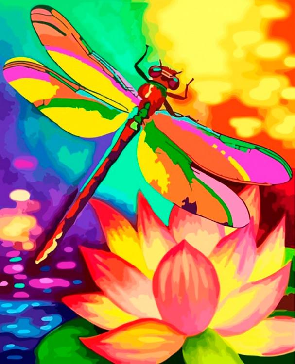 Алмазная вышивка «Красочная стрекоза» — картинка 2