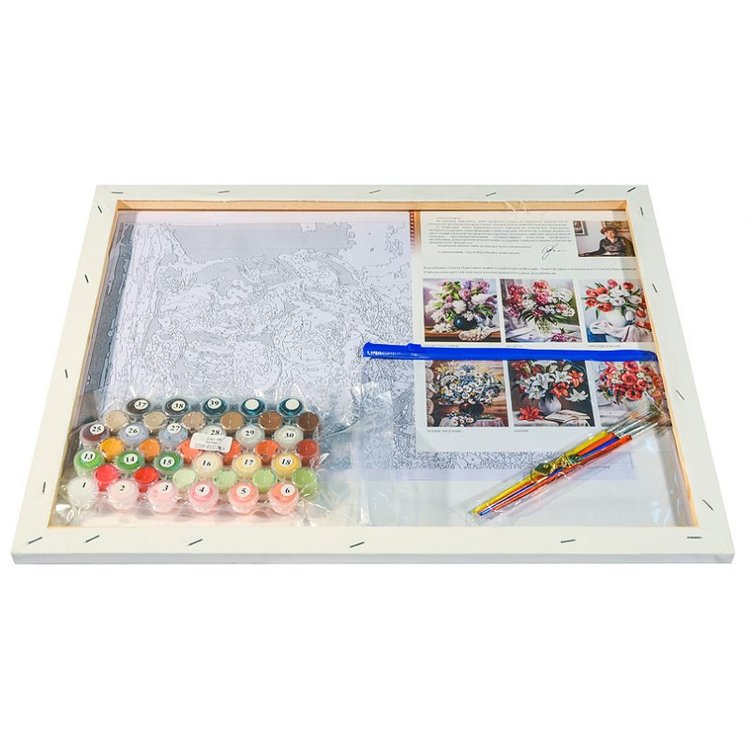 Картина по номерам «Розовые георгины» — картинка 3